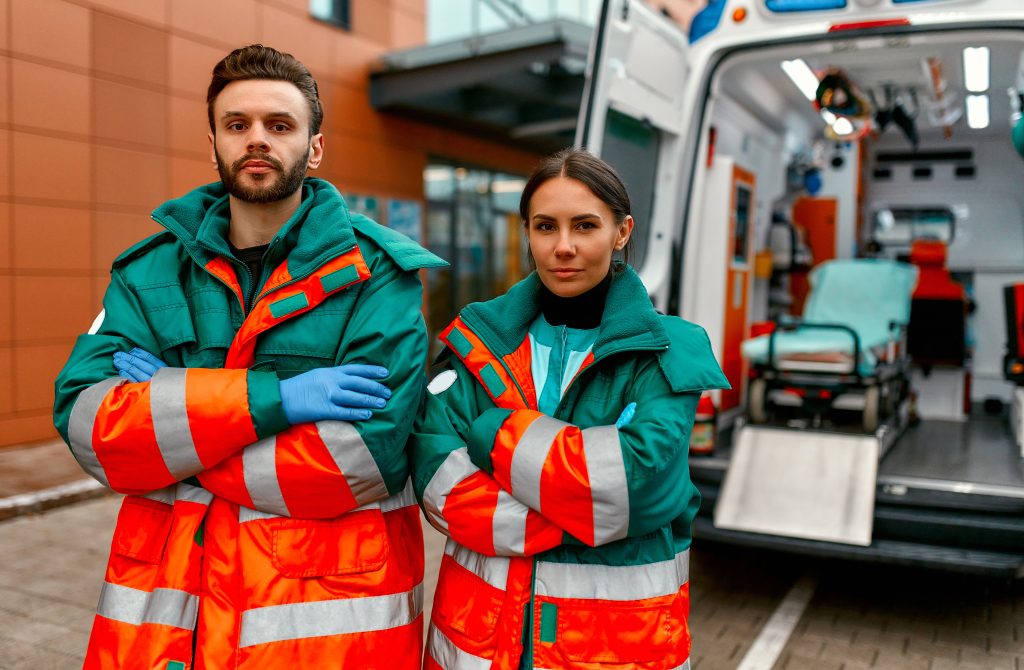 Two paramedics in uniforms
