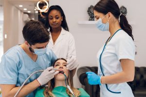 Woman patient in dental clinic