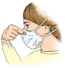 Centre the mask and then squeeze the metallic section so that it fits snugly over your nose